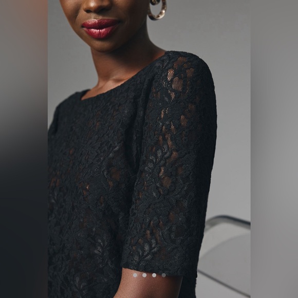 ✨ Anthropologie Lace Boatneck Top Sz L - Picture 4 of 5